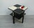 Side table, coffee table, also known as a smoking table, from the 1920s/1930s, made of solid wood, square, with a black...