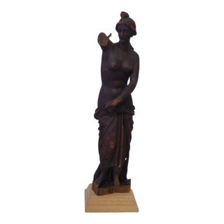 19th Century Classical Carved Wood Athena For Sale