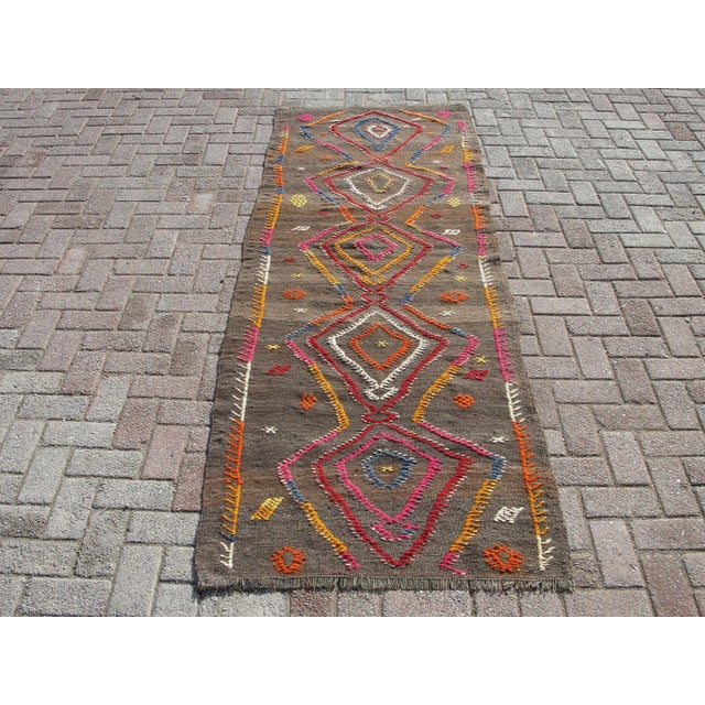 Vintage Turkish Kilim Runner Rug , Area Kilim for Livingroom,Bedroom , For Sale - Image 11 of 11