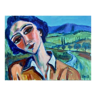 The Road Before Me - Acrylic Painting Landscape Portrait For Sale