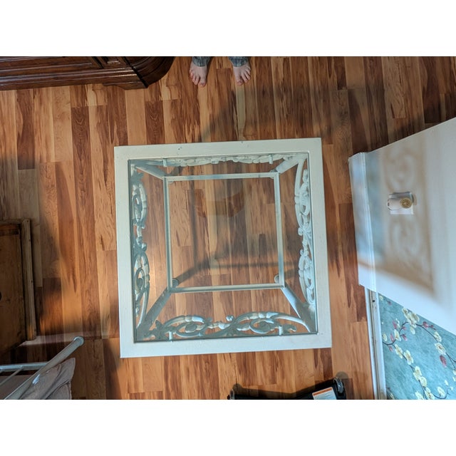 French Country Rustic Cast Iron Side Table For Sale - Image 4 of 6