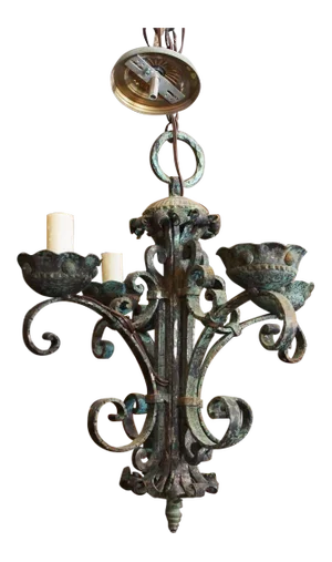 Italian Baroque Wrought Iron Chandelier