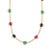 Certified 5.47ct Emerald, Ruby & Sapphire Curb Chain 18k Gold Necklace With Diamonds For Sale