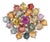 Carat&Her 4.17 Ct Rainbow Sapphire Retro Cluster Ring, Size 7 For Sale