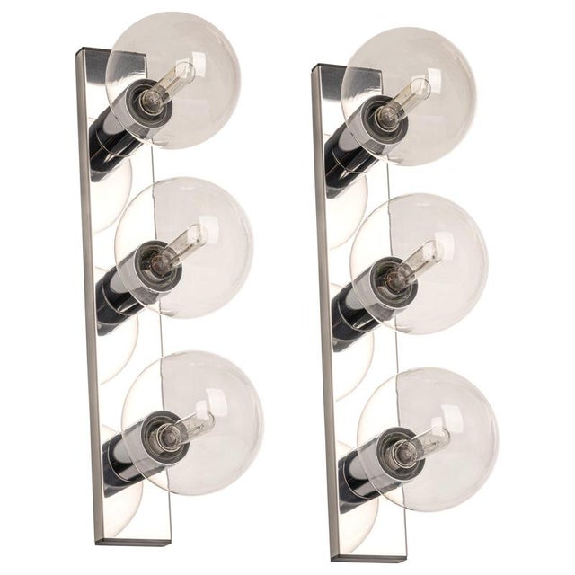 Large Vintage Chrome Wall Light by Motoko Ishii for Staff, 1970s, Set of 2 For Sale - Image 12 of 12