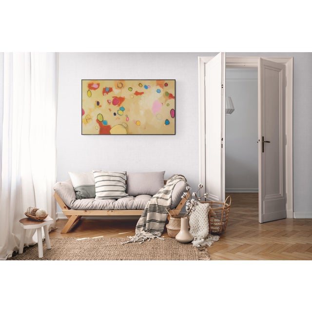 Impermanence #07 is pure, unguarded joy. A warm golden ground stretches wide, scattered with dozens of small vivid forms —...