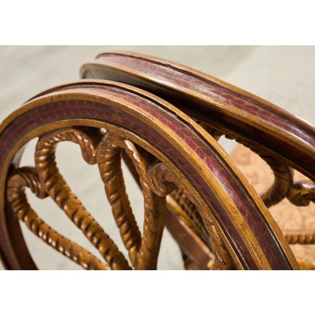 2000 - 2009 Set of Four Rose Tarlow "Feather" Dining Chairs in Fortuny For Sale - Image 5 of 18