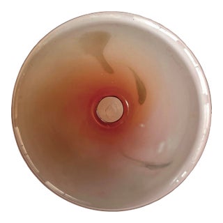 Michael Scheiner (American, B. 1956) - Vintage Hand Blown Abstract Pink Glass Disk, Signed (1980) For Sale