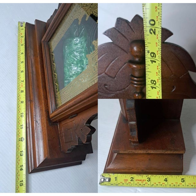 Antique Ingraham Oak Gingerbread Parlor Clock – 8‑Day, Working, W/ Key & Pendulum For Sale - Image 9 of 13