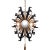 Hammered Matte Black and Antique Gold Leaf Finished Wall Sconce with Tassel Accent