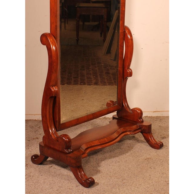 19th Century Mahogany Cheval Mirror For Sale - Image 6 of 11