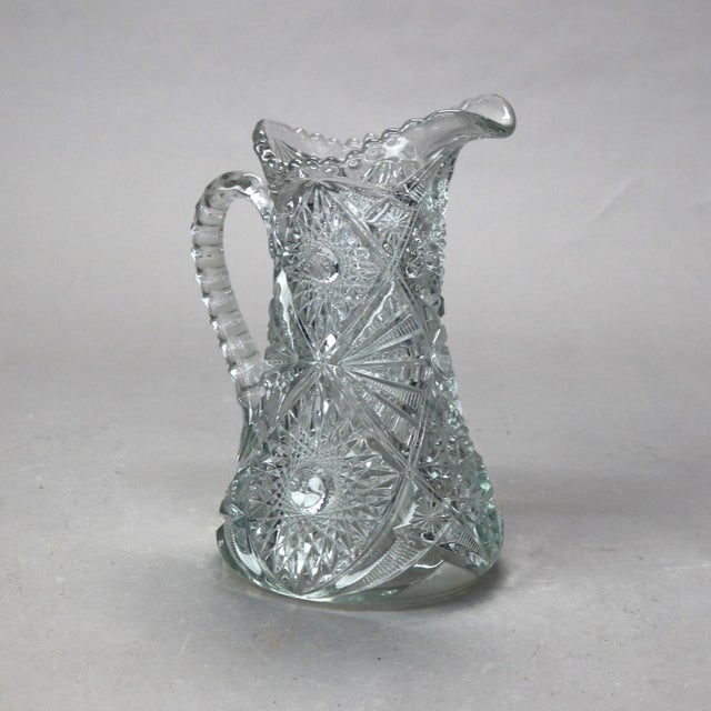 Traditional 19th Century Antique Cut Glass Water Pitchers- Set of 3 For Sale - Image 3 of 6