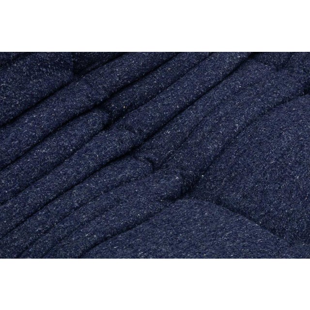Togo Three-Seater Sofa in Dark Blue Boucle by Michel Ducaroy for Ligne Roset For Sale - Image 10 of 18