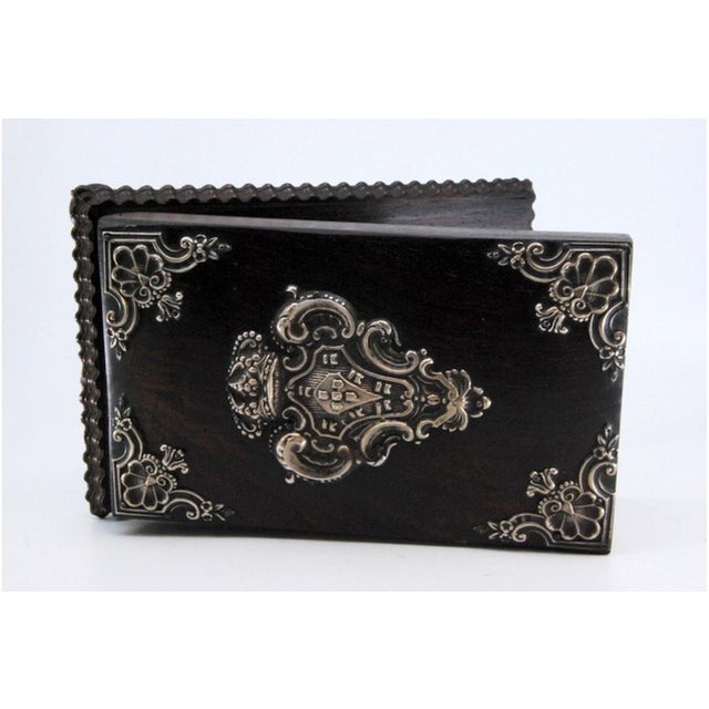 Block Holder in Rosewood with Silver Applications of the Portuguese Coat of Arms For Sale - Image 9 of 11