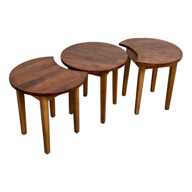 Demi-Lune Coffee Tables, Denmark, 1960s, Set of 3 For Sale