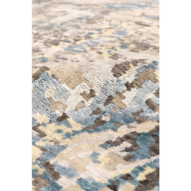 Pasargad Home Modern Abstract Silk & Wool Area Rug For Sale - Image 4 of 8