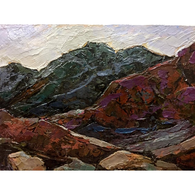 Black 1970s Oil Painting Mountain Constantinople Adolf Markovich For Sale - Image 8 of 10