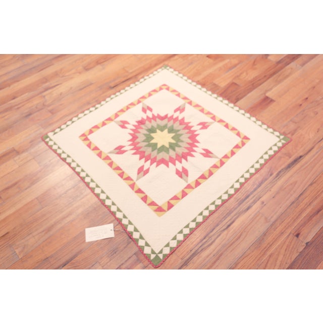 Antique American Star of Bethlehem Quilt Textile, Country of Origin: America, Circa Date: 1850-1870