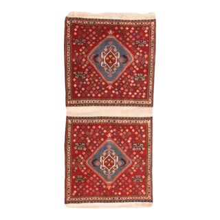 Extremely Fine Pair of Saddle Bag Persian Kashkouli Rug 2'0" X 4'0" For Sale