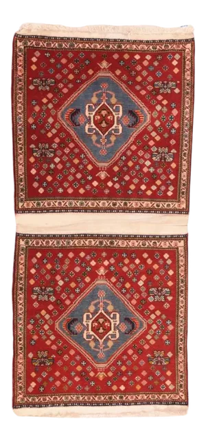 Extremely Fine Pair of Saddle Bag Persian Kashkouli Rug 2'0" X 4'0"