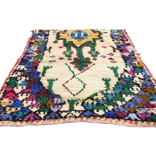 Tribal Vintage Azilal Moroccan Rug, 03'06 X 05'06 For Sale - Image 3 of 10