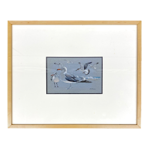 Original William Timmins (American, 1915–1985) Seagulls Painting — Mid‑20th‑Century Monterey Coastal Scene