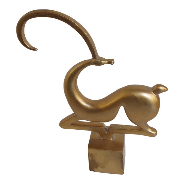 Late 20th Century Gold Deer Antelope For Sale