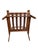 Wood Scandinavian Modern MCM Walnut Framed Armchair With Striped Cushions For Sale - Image 7 of 7