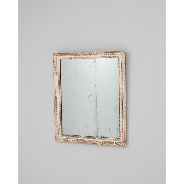 19th Century 19th Century France Cream Wood Mirror For Sale - Image 5 of 10