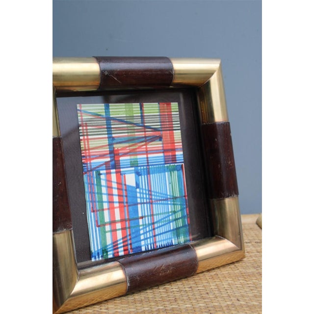 Wooden and Brass Photo Frame, Italy, 1970s For Sale - Image 4 of 12