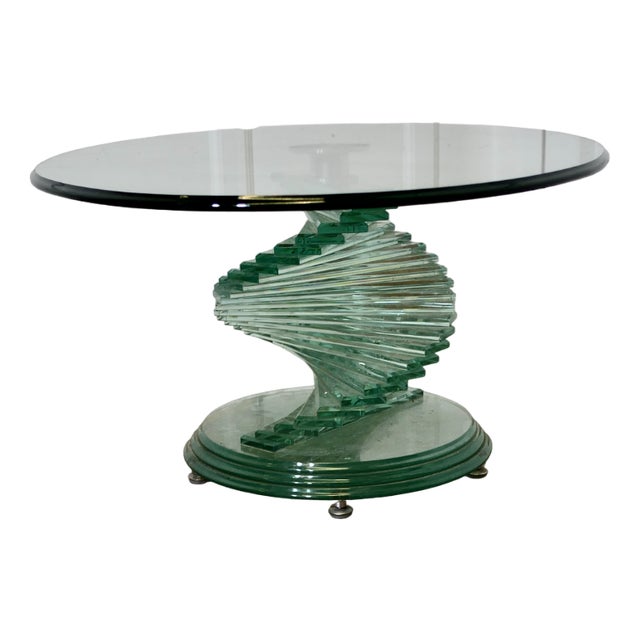 Vintage Glass Coffee Table, 1970s For Sale