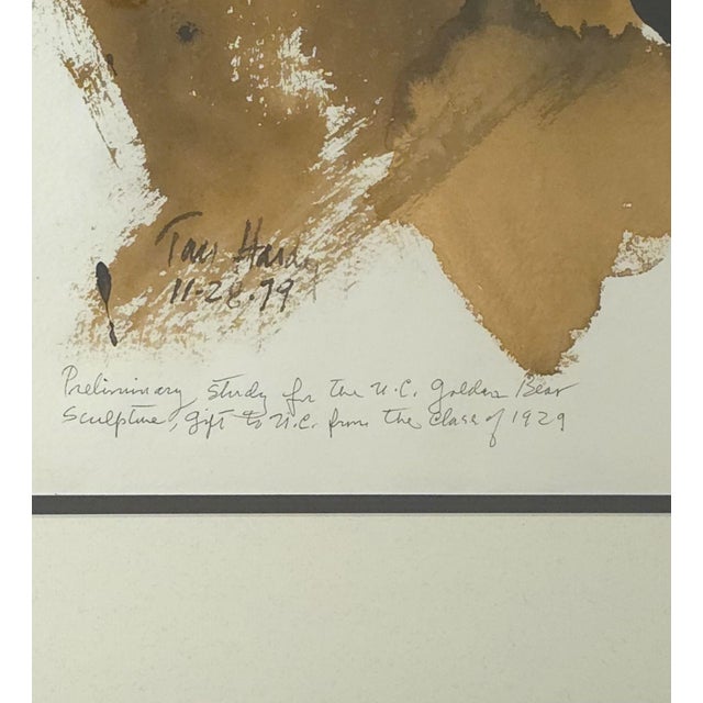 Realism Study of a Bear for the Golden Bears by Tom Hardy, 1979 For Sale - Image 3 of 4