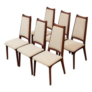 Restored Vintage Mid Century Dining Chairs Set of Six. For Sale