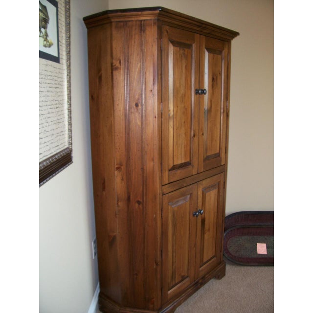 Rustic Eddy West Wooden Corner Entertainment Cabinet Chairish