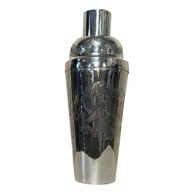 Sterling Silver Dragon Cocktail Shaker, 1900s For Sale