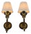 Vintage Brass Wall Lights, 1940s, Set of 2 For Sale