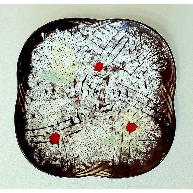 West Germany decorative plate, 1960s. Excellent condition with original metal device for hanging and partial...