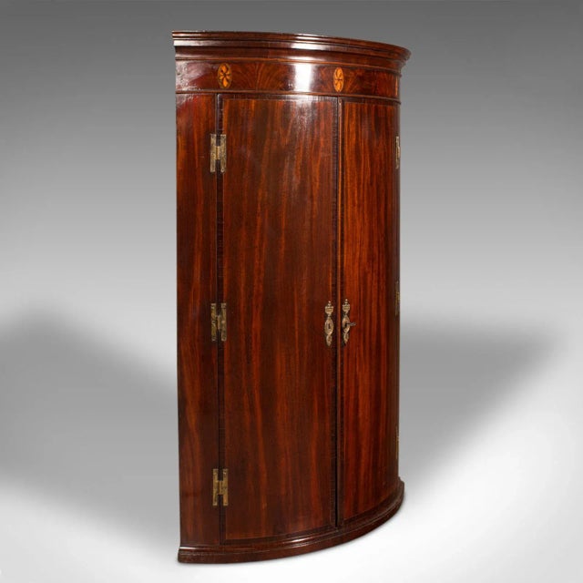 1780s Antique Georgian English Bow Front Corner Cabinet For Sale - Image 13 of 13