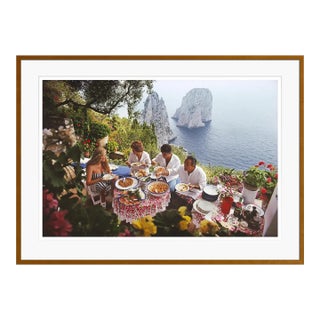 Dining Al Fresco on Capri 1980 by Slim Aarons Framed C-Print For Sale