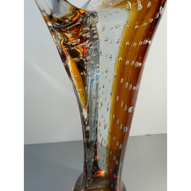 1970s 1970s Murano Archimede Seguso Amber Bullicante Glass Madonna Sculpture 14" For Sale - Image 5 of 8