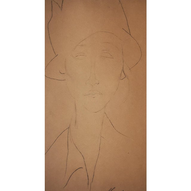 Amedeo Modigliani, Portrait of a Woman with a Hat, 1959, Original Lithograph For Sale - Image 12 of 12