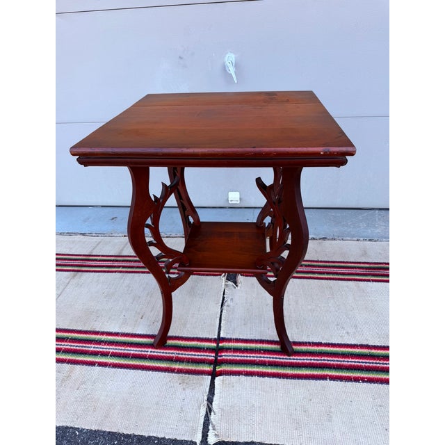 Antique Victorian Cherry Tabouret Table With Reticulated Fretwork, Circa 1890-1910 For Sale - Image 14 of 14