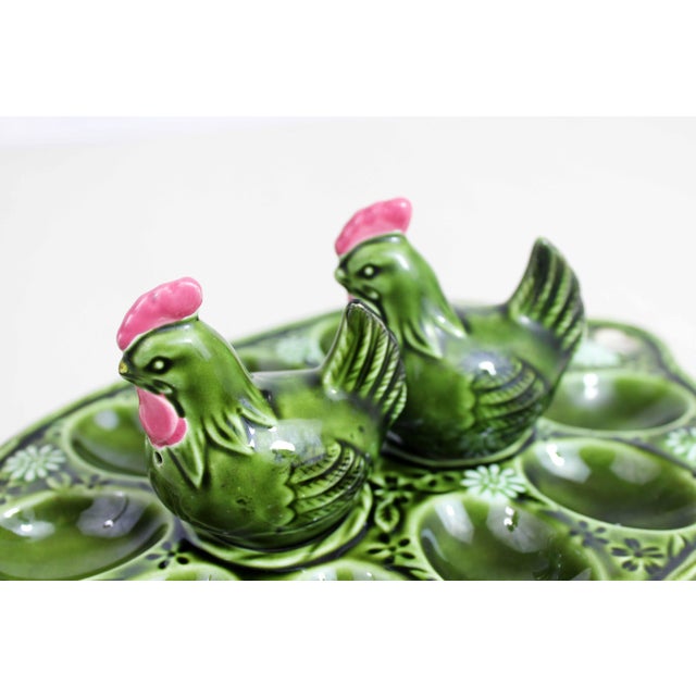 Mid-Century Modern Earthenware Egg Service with Salt and Pepper, 1960s, Set of 3 For Sale - Image 3 of 11
