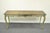 Vintage French Country Louis XV Style Console Hall Table and Pair Stool Benches. Item features distressed finish,...