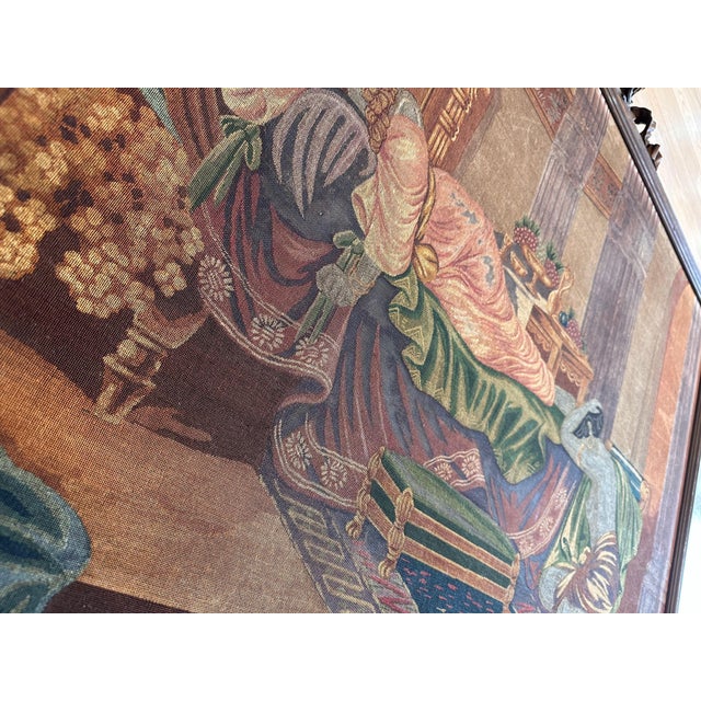 Antique Handcrafted needlepoint depicting a classical romanticized Orientalist For Sale - Image 17 of 18