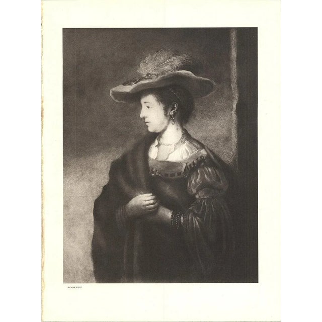 1953 Van Rijn Rembrandt 'Saskia Van Uylenburgh' France Offset Lithograph For Sale