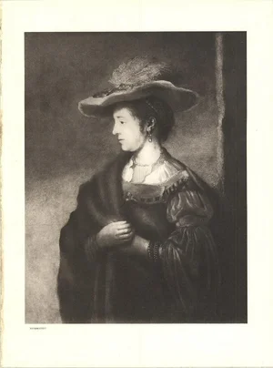 1953 Van Rijn Rembrandt 'Saskia Van Uylenburgh' France Offset Lithograph