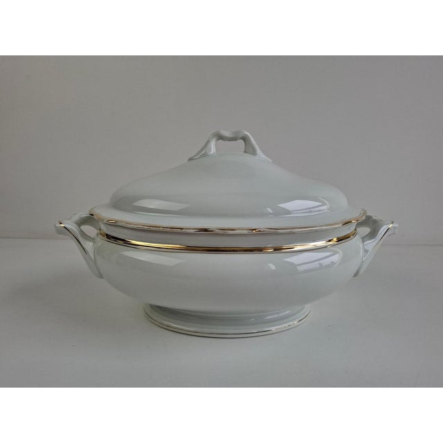 Gold Art Deco Porcelain Soup Tureen by Duchcov Eduard Eichler, Czechoslovak, 1930s For Sale - Image 8 of 18