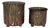 Art Deco Planters with Tree Bark Relief Decor in Copper and Brass, Germany, 1920s, Set of 2 For Sale