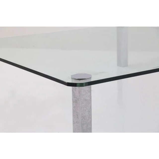 Vintage Italian Glass Coffee Table with Metal Feet, 1970s For Sale - Image 4 of 9